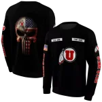 personalized utah utes punisher skull black hoodie best selling