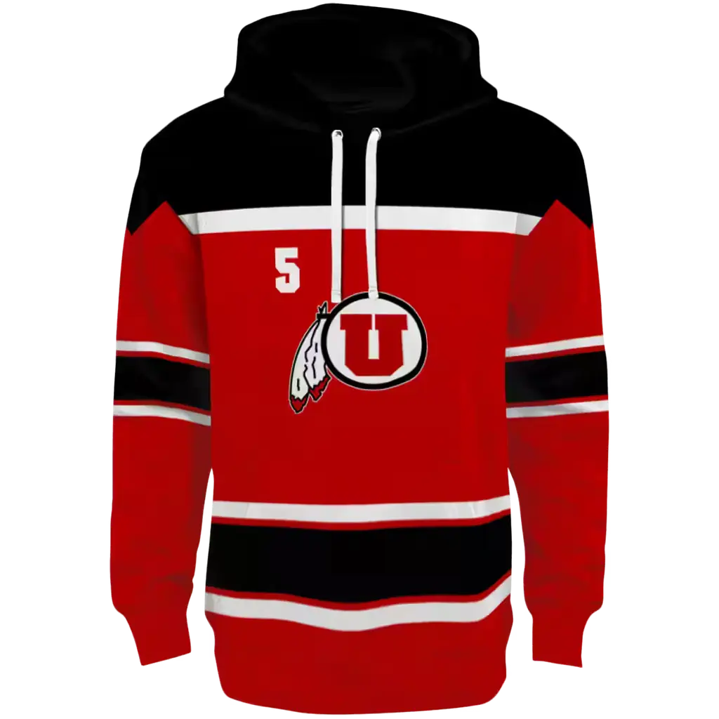 personalized utah utes striped pattern red hoodie best selling personalized utah utes striped pattern red hoodie best selling