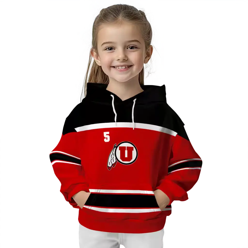 personalized utah utes striped pattern red hoodie top rated personalized utah utes striped pattern red hoodie top rated