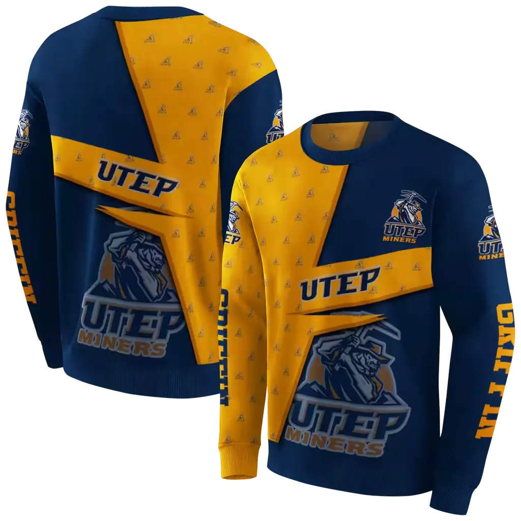 personalized utep miners abstract shape blue hoodie premium grade personalized utep miners abstract shape blue hoodie premium grade