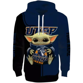 personalized utep miners baby yoda blue black hoodie best selling