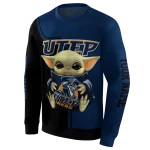 personalized utep miners baby yoda blue black hoodie best selling