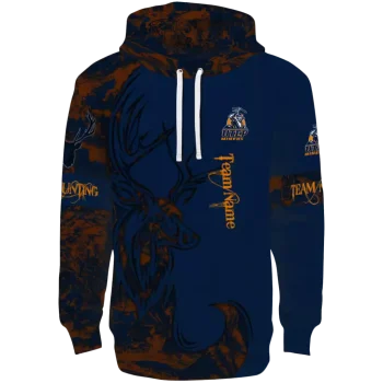 personalized utep miners deer silhouette blue hoodie best selling