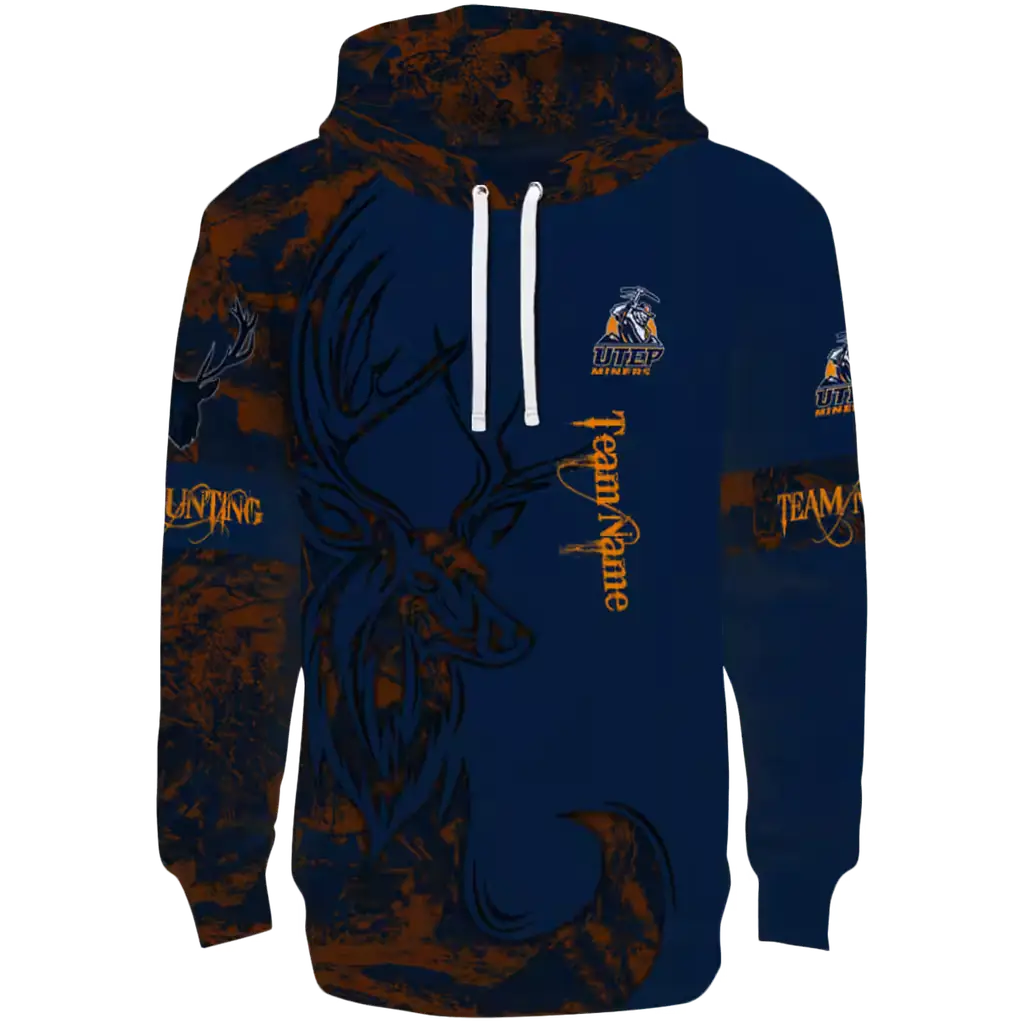personalized utep miners deer silhouette blue hoodie best selling personalized utep miners deer silhouette blue hoodie best selling