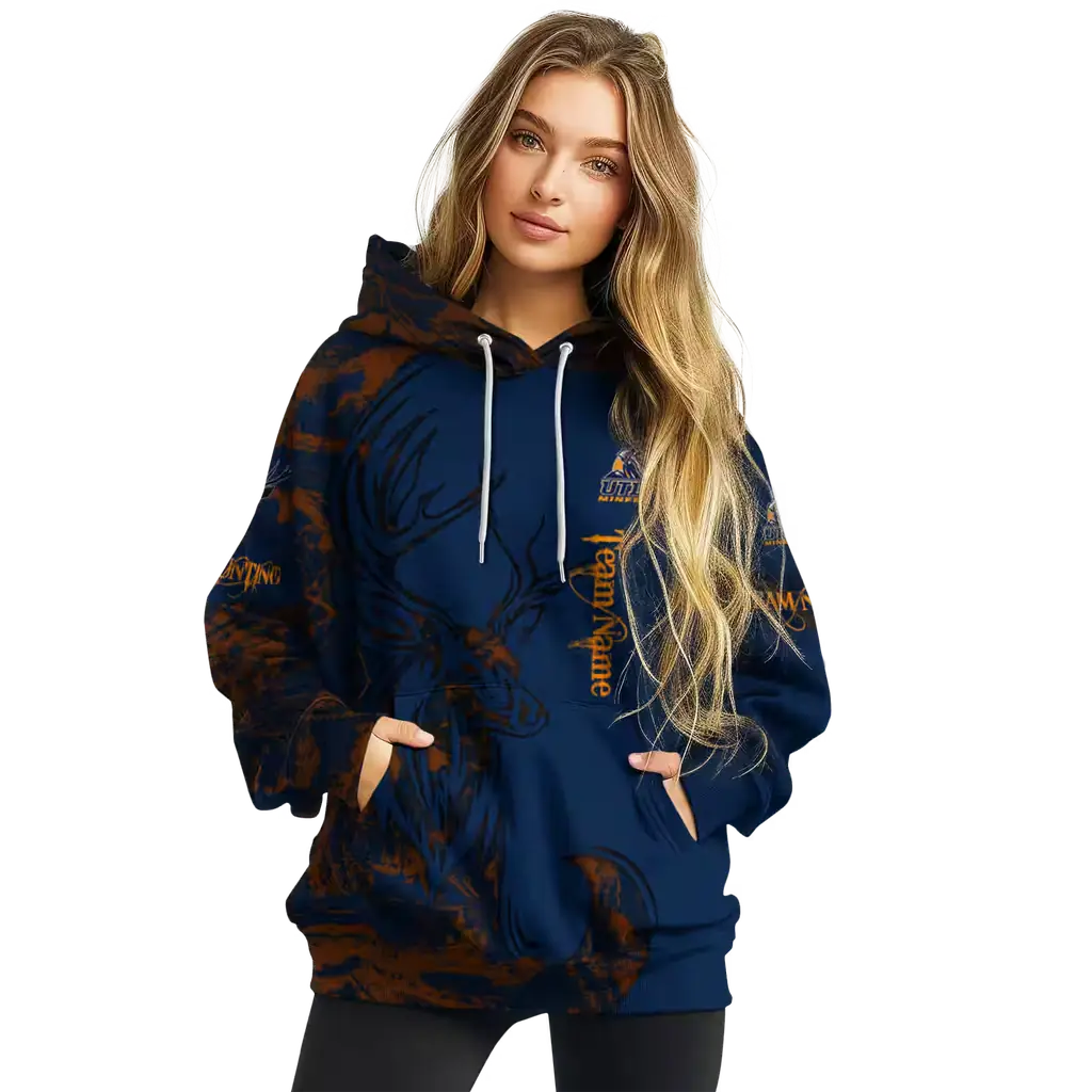 personalized utep miners deer silhouette blue hoodie high quality personalized utep miners deer silhouette blue hoodie high quality