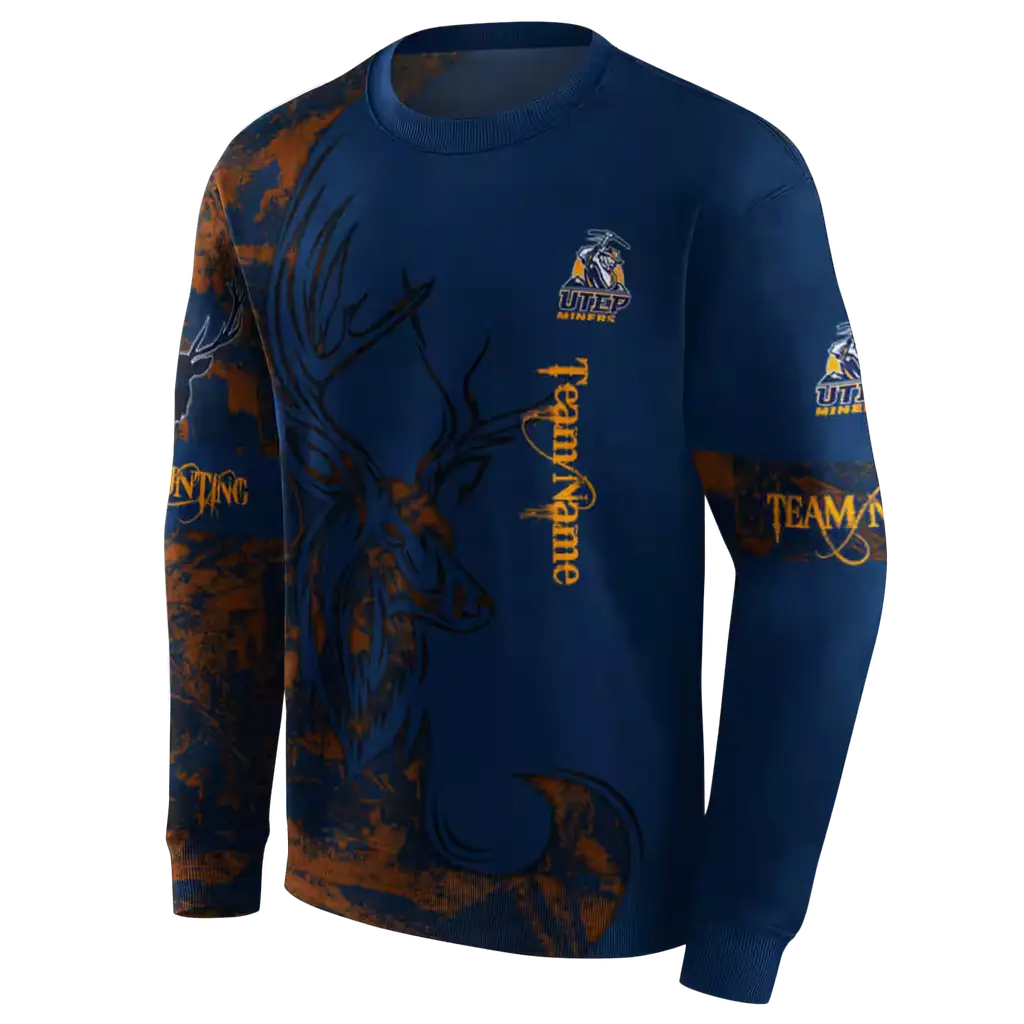 personalized utep miners deer silhouette blue hoodie new arrival personalized utep miners deer silhouette blue hoodie new arrival