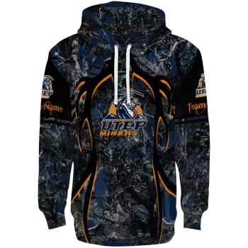 personalized utep miners hunting theme blue black hoodie best selling