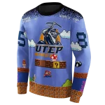 personalized utep miners mario blue black hoodie best selling