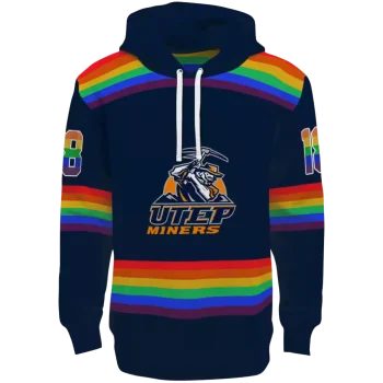 personalized utep miners rainbow stripes blue hoodie best selling