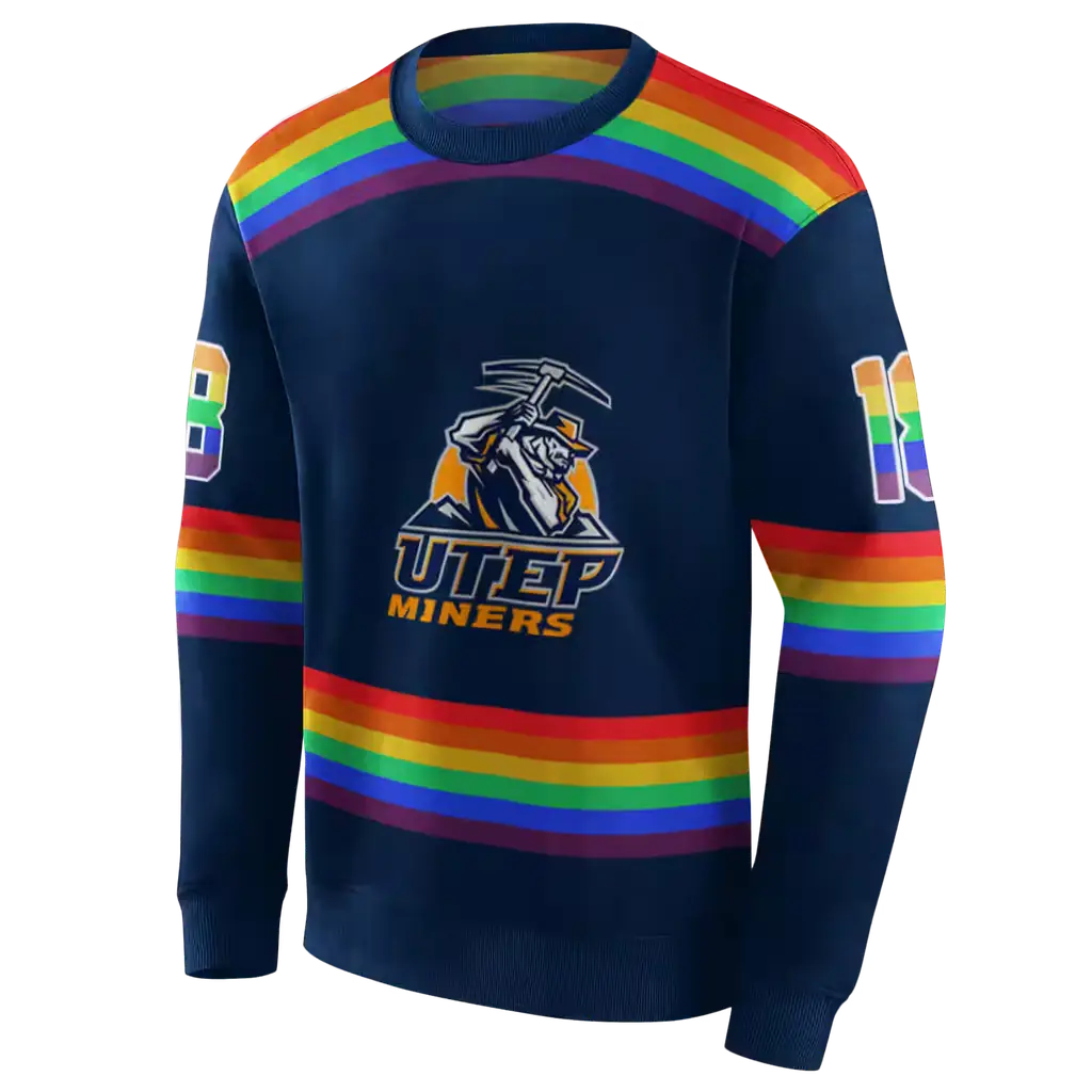 personalized utep miners rainbow stripes blue hoodie new arrival personalized utep miners rainbow stripes blue hoodie new arrival