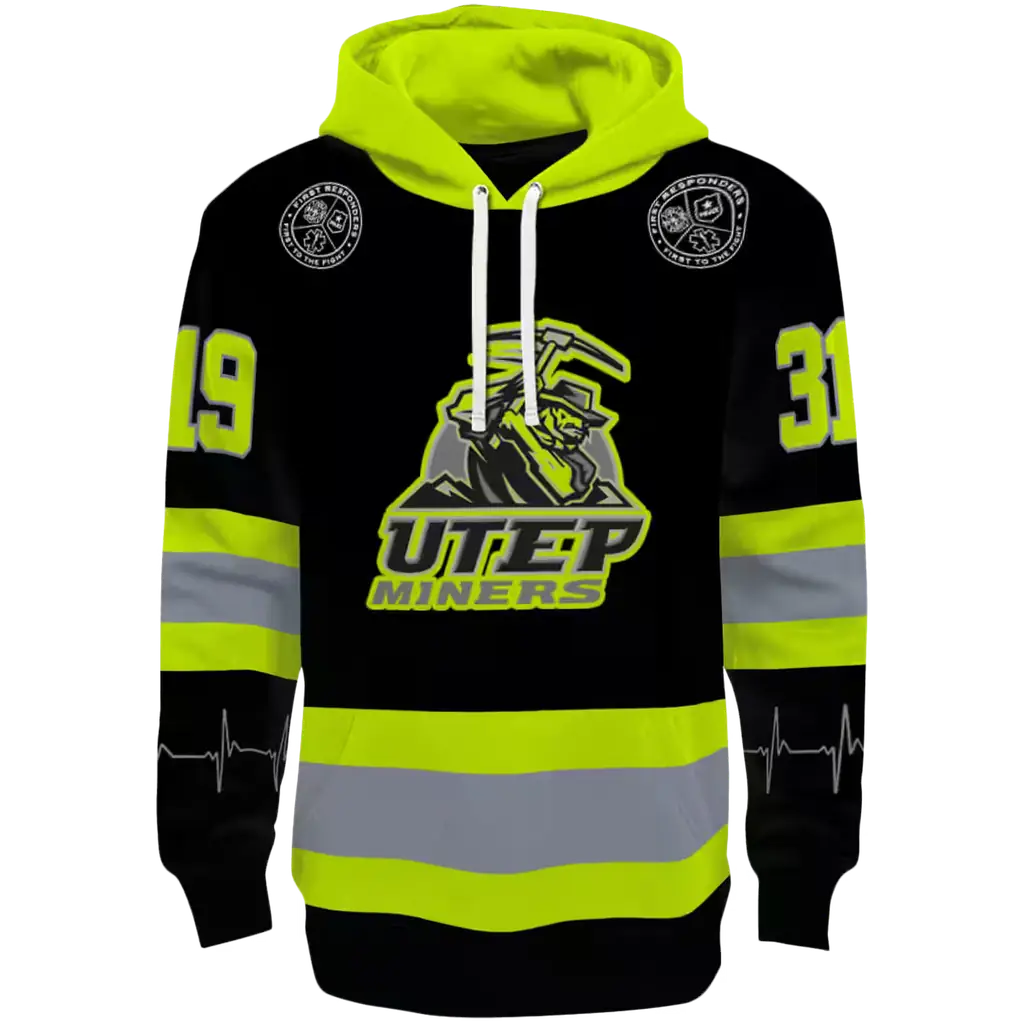 personalized utep miners safety motif black neon green hoodie best selling personalized utep miners safety motif black neon green hoodie best selling