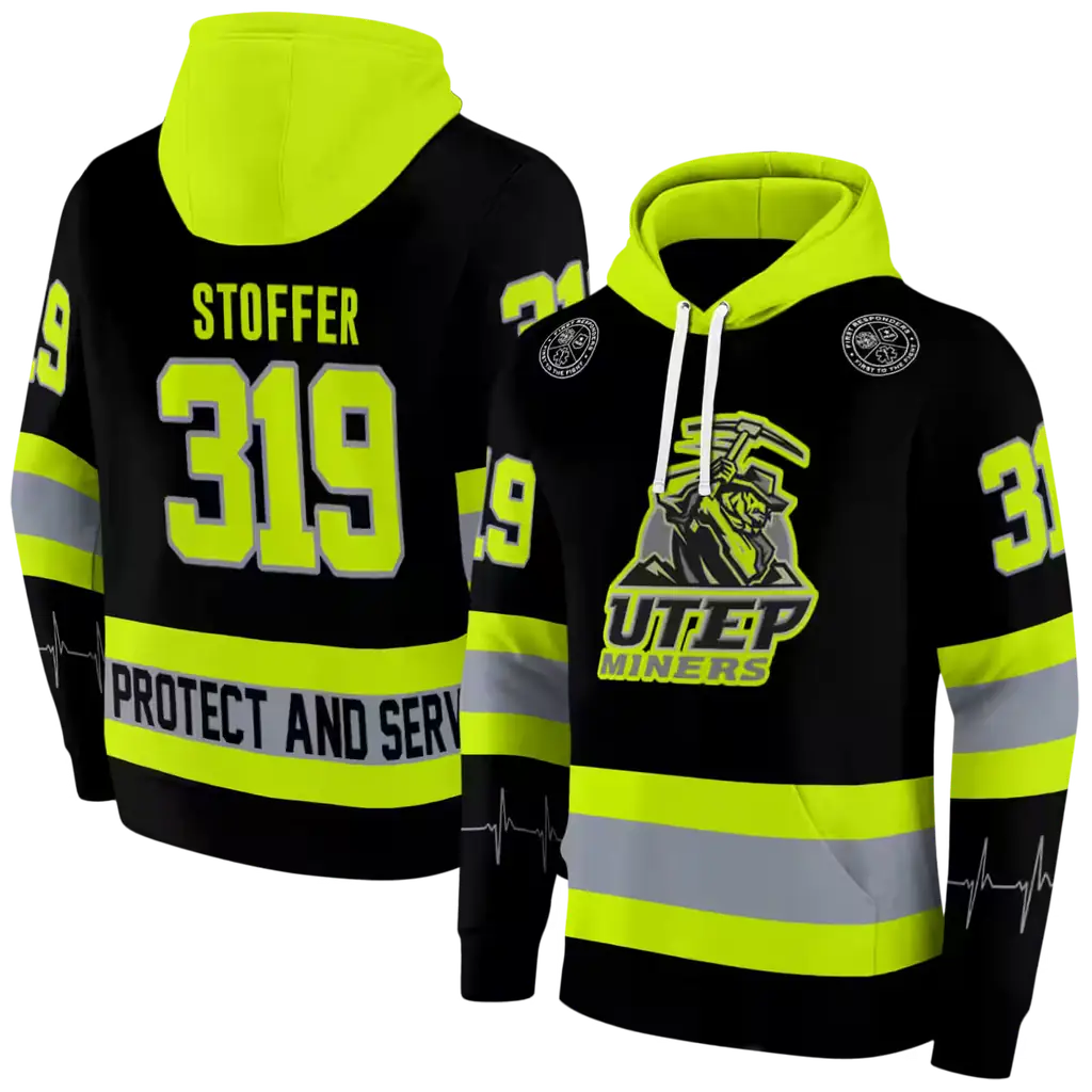 personalized utep miners safety motif black neon green hoodie fashion forward personalized utep miners safety motif black neon green hoodie fashion forward