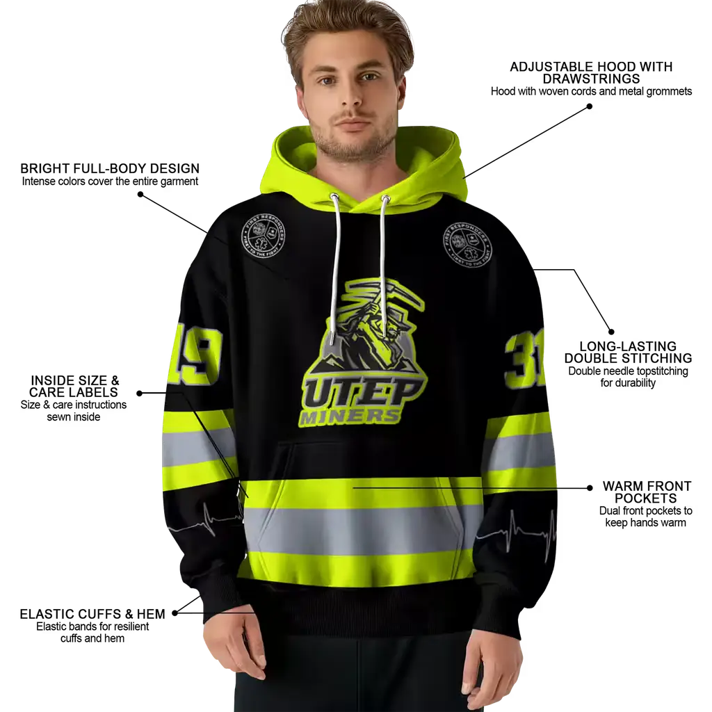 personalized utep miners safety motif black neon green hoodie latest model personalized utep miners safety motif black neon green hoodie latest model