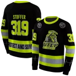 personalized utep miners safety motif black neon green hoodie best selling