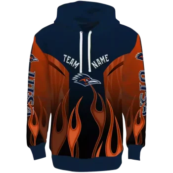 personalized utsa roadrunners flame design orange hoodie best selling
