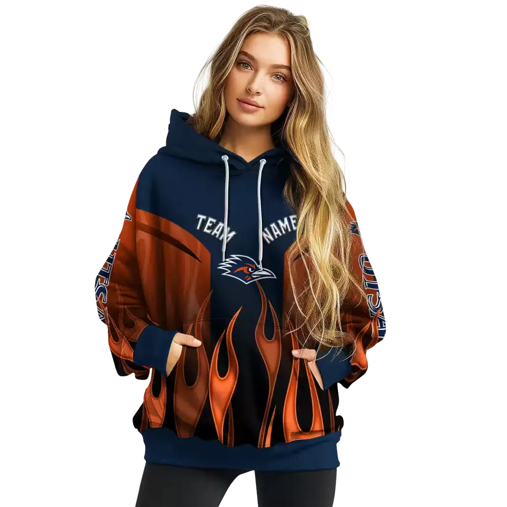 personalized utsa roadrunners flame design orange hoodie high quality personalized utsa roadrunners flame design orange hoodie high quality