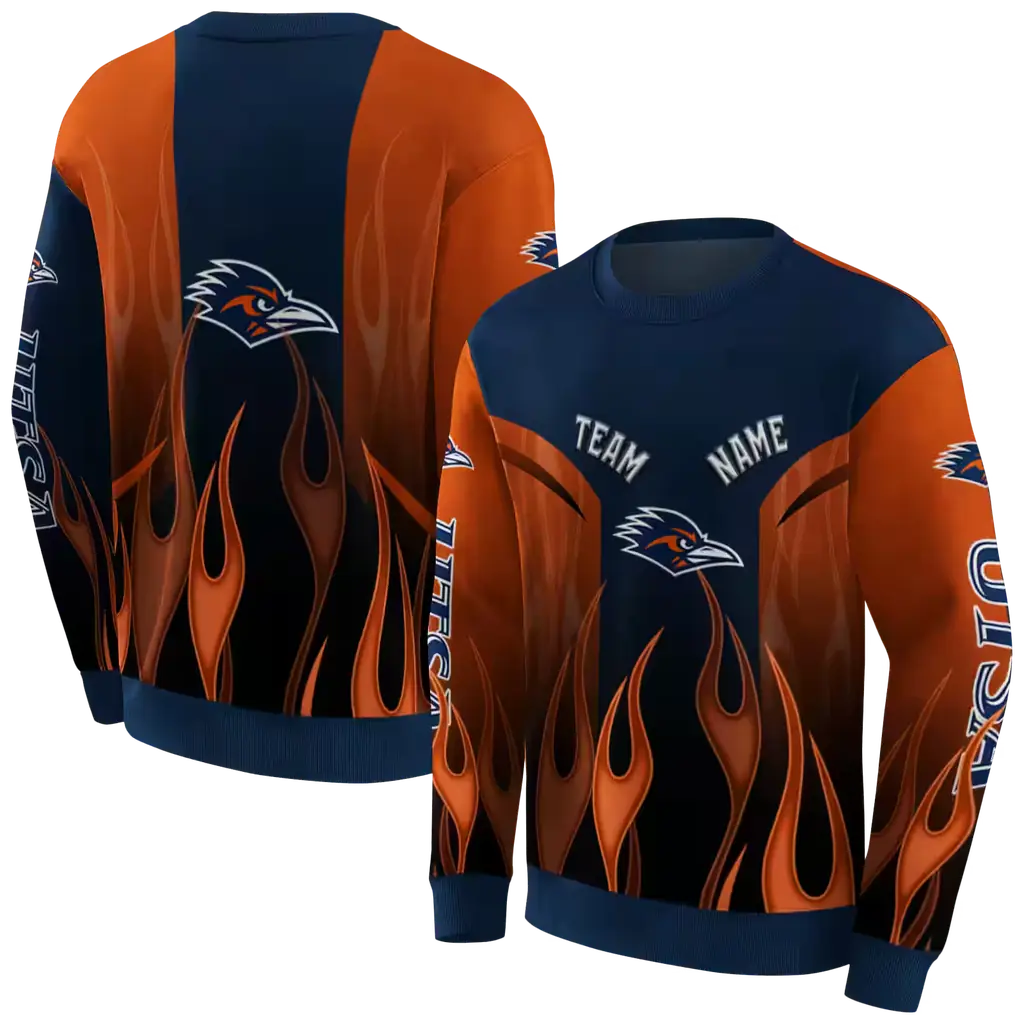 personalized utsa roadrunners flame design orange hoodie premium grade personalized utsa roadrunners flame design orange hoodie premium grade
