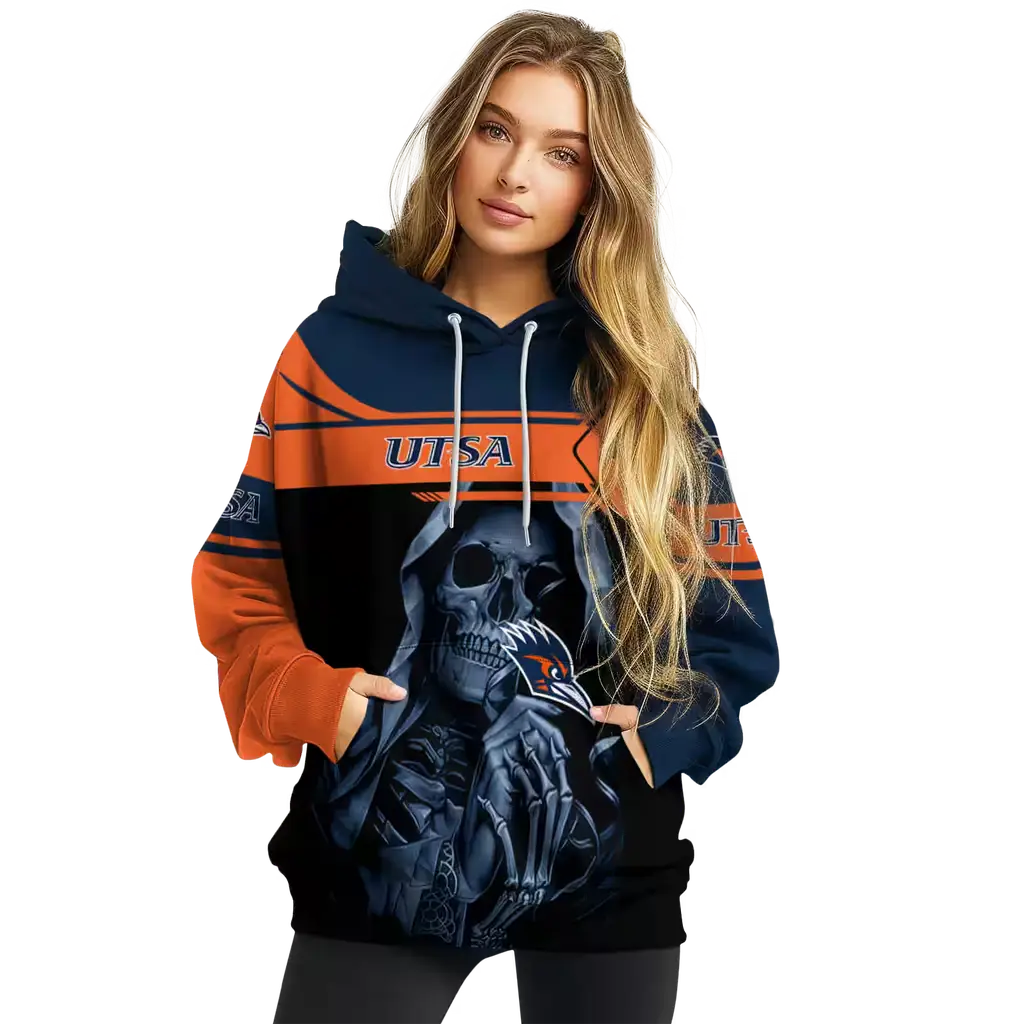 personalized utsa roadrunners grim reaper orange black hoodie high quality personalized utsa roadrunners grim reaper orange black hoodie high quality