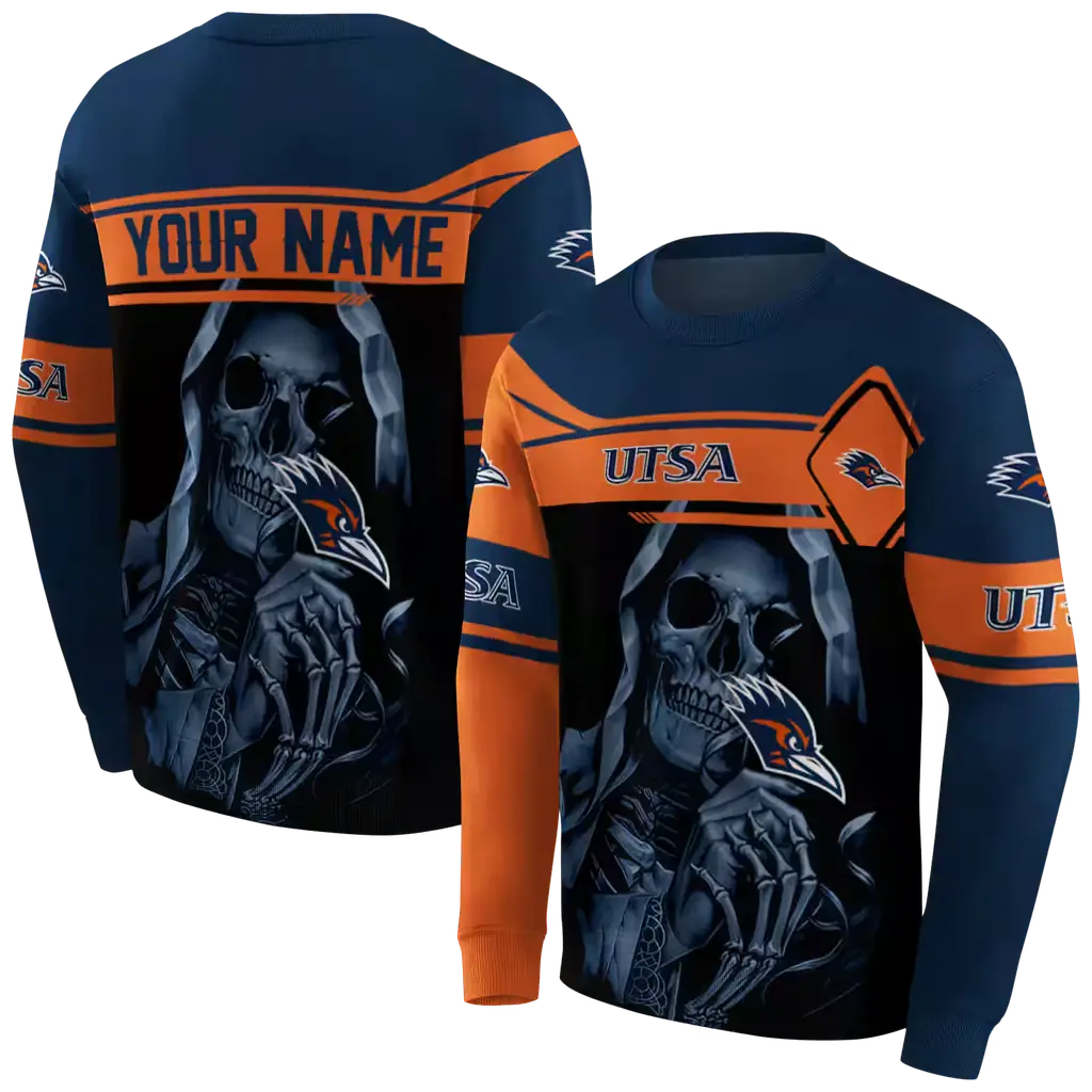 personalized utsa roadrunners grim reaper orange black hoodie premium grade personalized utsa roadrunners grim reaper orange black hoodie premium grade