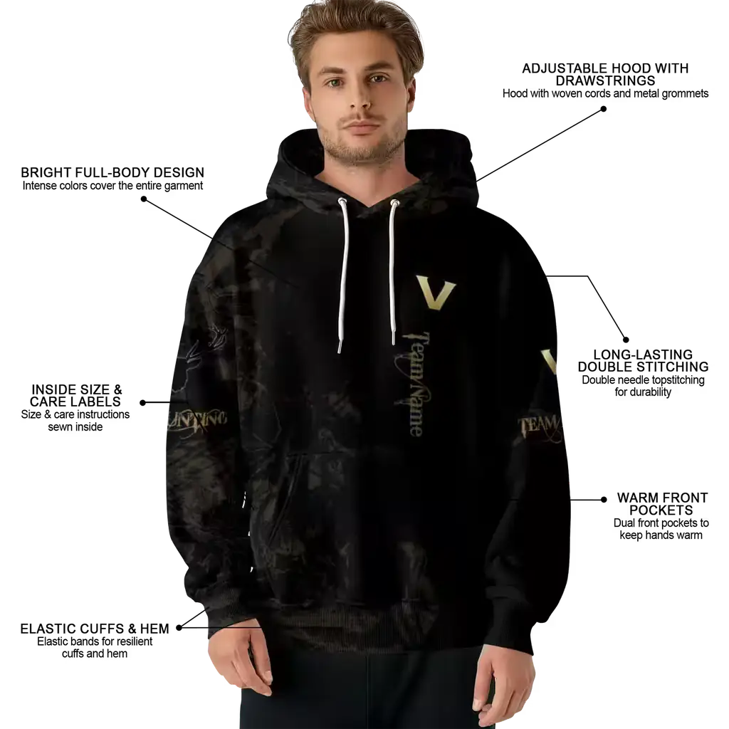 personalized vanderbilt commodores deer silhouette black hoodie latest model personalized vanderbilt commodores deer silhouette black hoodie latest model