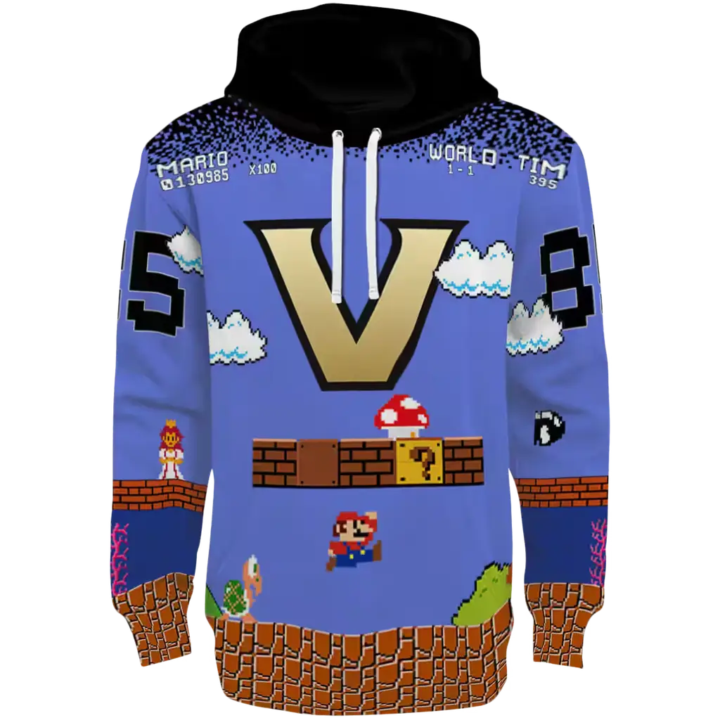 personalized vanderbilt commodores mario blue black hoodie best selling personalized vanderbilt commodores mario blue black hoodie best selling