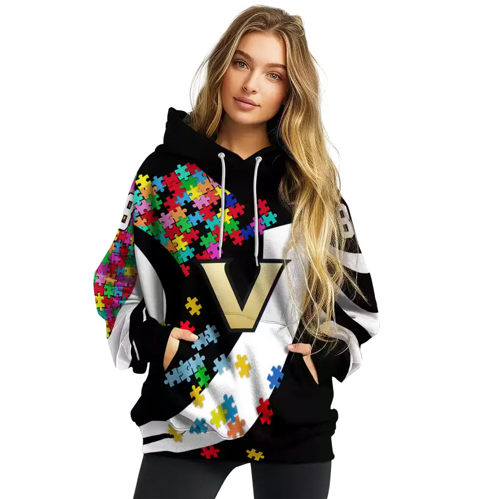 personalized vanderbilt commodores puzzle pieces black hoodie high quality personalized vanderbilt commodores puzzle pieces black hoodie high quality