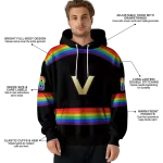 personalized vanderbilt commodores rainbow stripes black hoodie best selling
