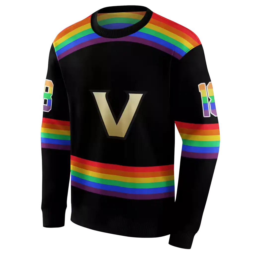 personalized vanderbilt commodores rainbow stripes black hoodie new arrival personalized vanderbilt commodores rainbow stripes black hoodie new arrival