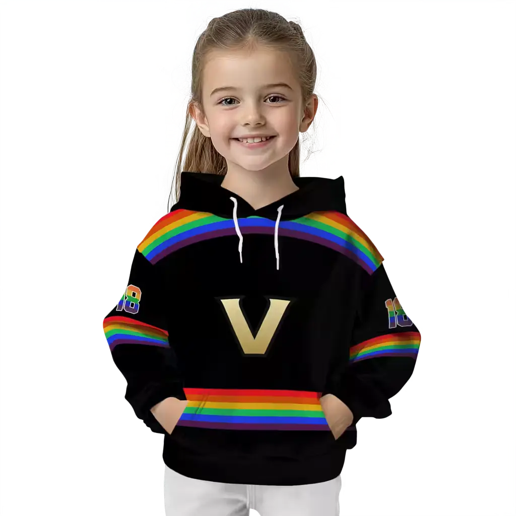 personalized vanderbilt commodores rainbow stripes black hoodie top rated personalized vanderbilt commodores rainbow stripes black hoodie top rated