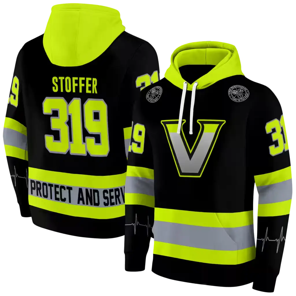 personalized vanderbilt commodores safety motif black neon green hoodie fashion forward personalized vanderbilt commodores safety motif black neon green hoodie fashion forward