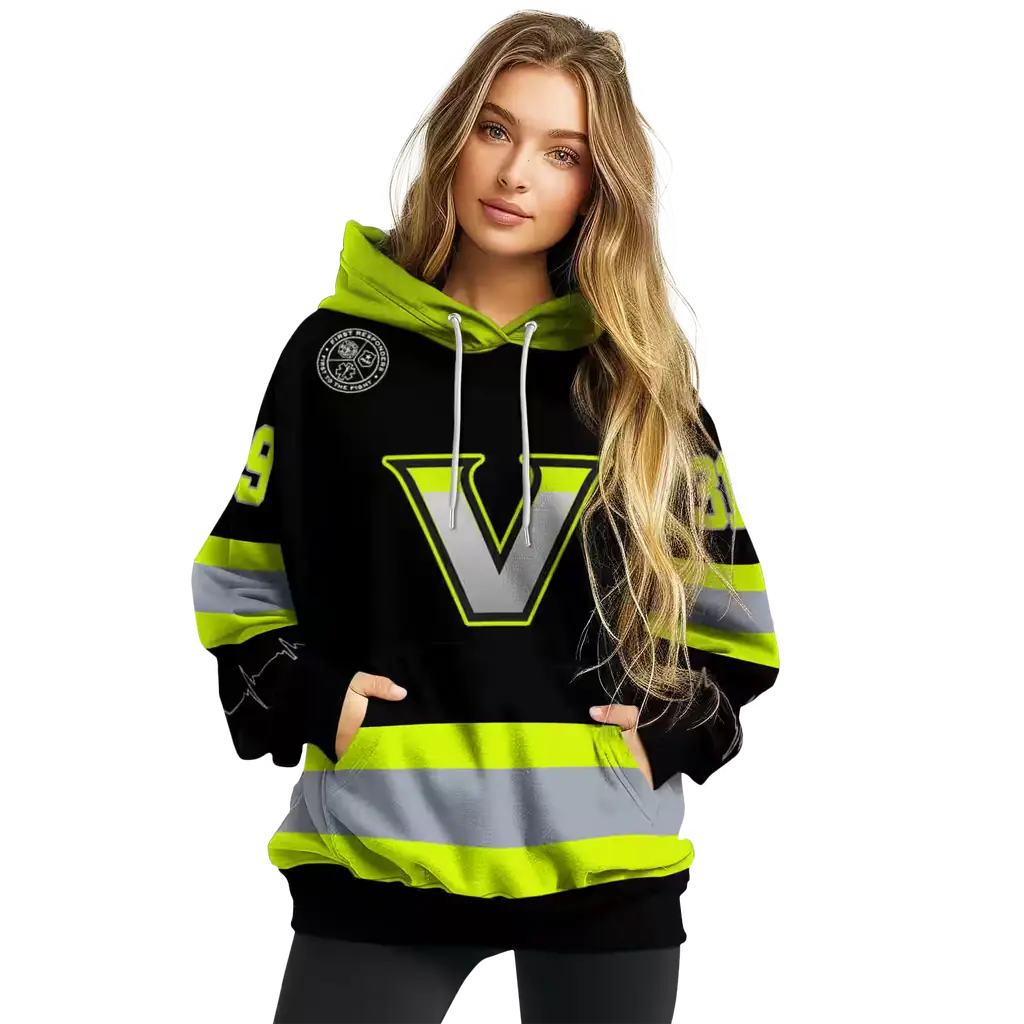 personalized vanderbilt commodores safety motif black neon green hoodie high quality personalized vanderbilt commodores safety motif black neon green hoodie high quality
