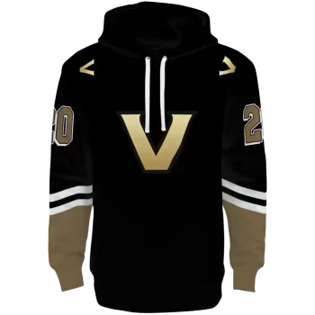 personalized vanderbilt commodores striped sleeves black hoodie best selling