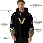 personalized vanderbilt commodores striped sleeves black hoodie best selling