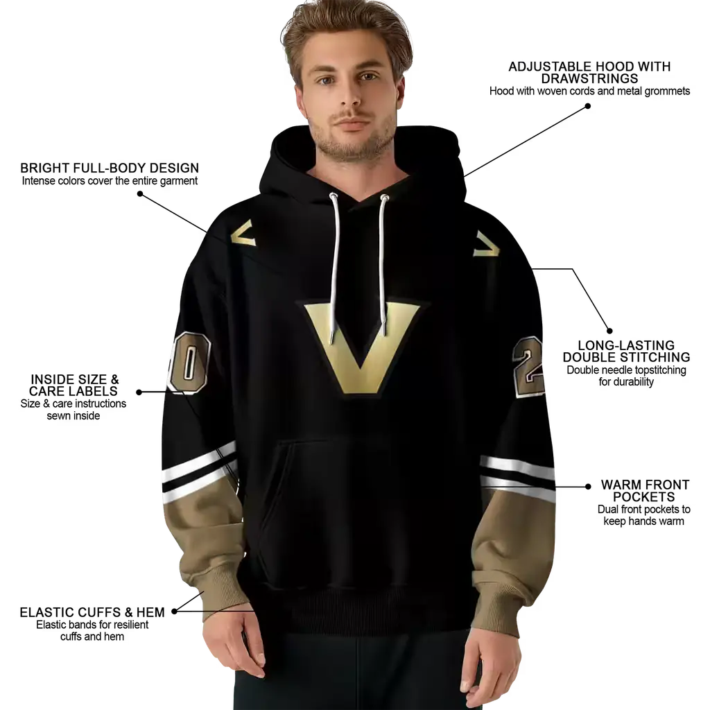 personalized vanderbilt commodores striped sleeves black hoodie latest model personalized vanderbilt commodores striped sleeves black hoodie latest model