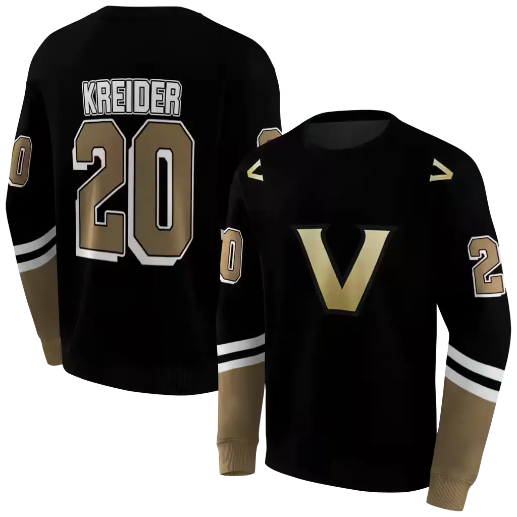 personalized vanderbilt commodores striped sleeves black hoodie premium grade personalized vanderbilt commodores striped sleeves black hoodie premium grade