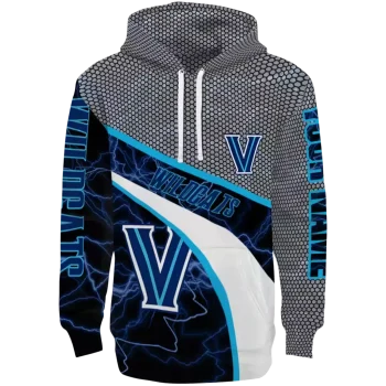 personalized villanova wildcats hexagonal mesh navy black gray hoodie best selling