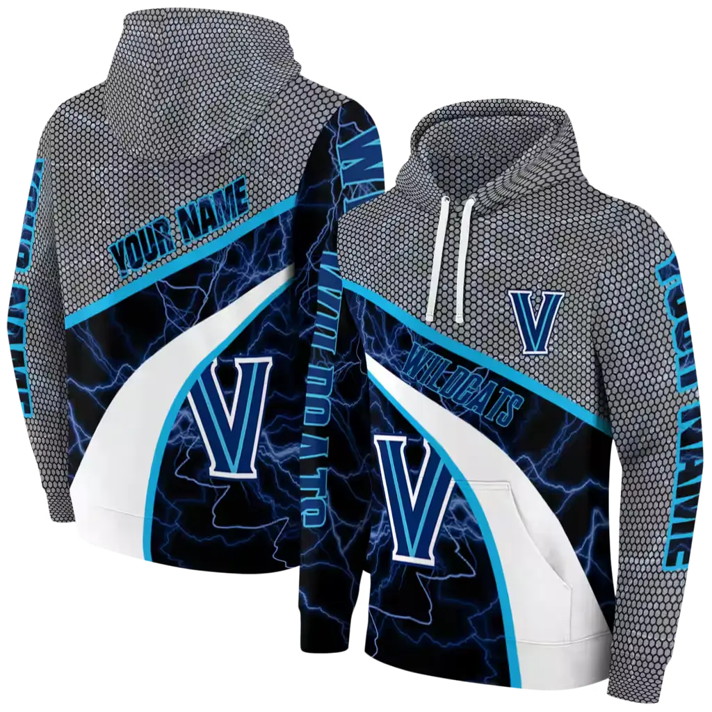personalized villanova wildcats hexagonal mesh navy black gray hoodie fashion forward personalized villanova wildcats hexagonal mesh navy black gray hoodie fashion forward