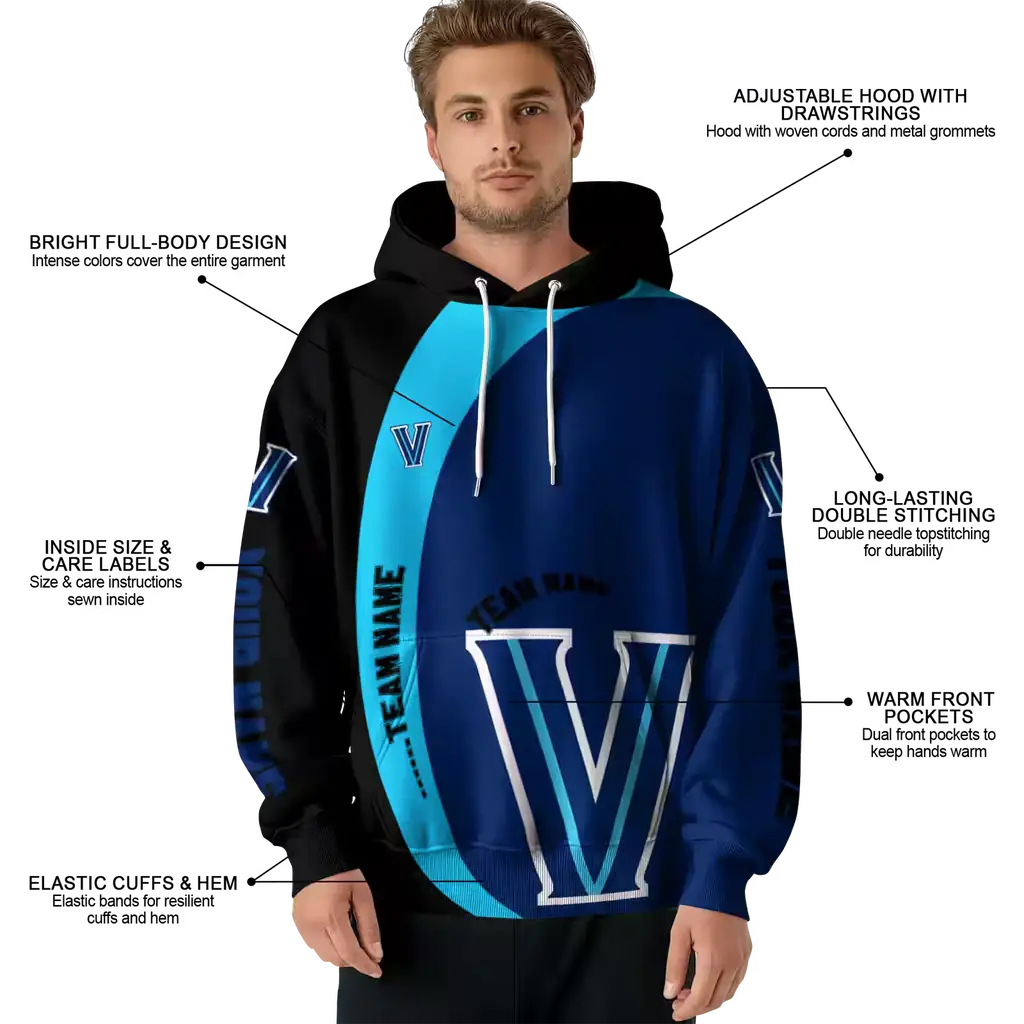 personalized villanova wildcats minimalist design navy black hoodie latest model personalized villanova wildcats minimalist design navy black hoodie latest model