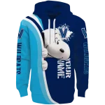 personalized villanova wildcats peeking snoopy navy hoodie best selling