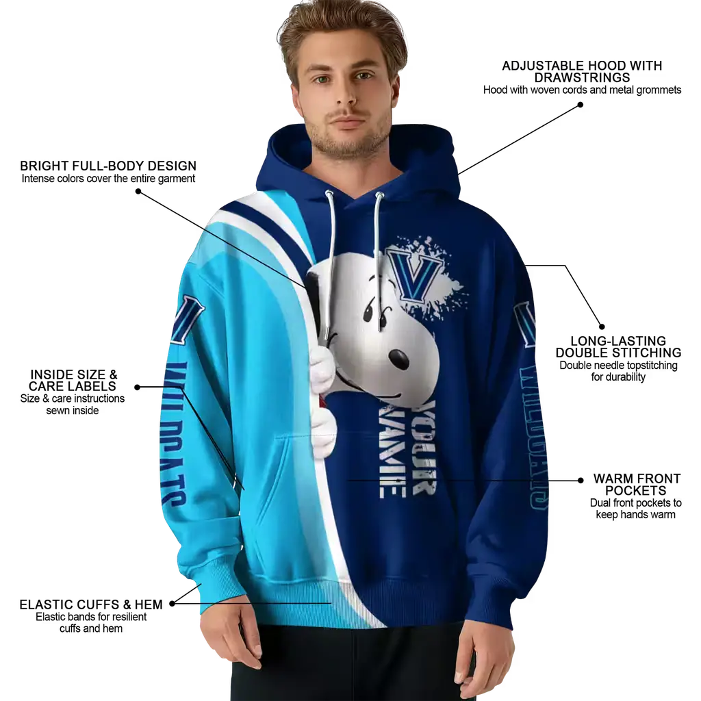 personalized villanova wildcats peeking snoopy navy hoodie latest model personalized villanova wildcats peeking snoopy navy hoodie latest model