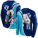 personalized villanova wildcats peeking snoopy navy hoodie best selling