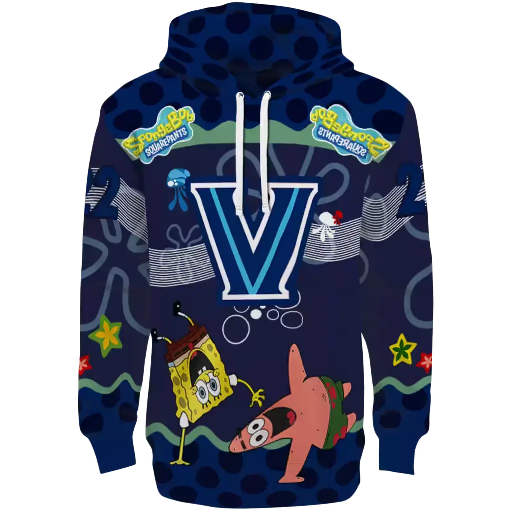 personalized villanova wildcats spongebob patrick star navy hoodie best selling personalized villanova wildcats spongebob patrick star navy hoodie best selling