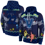 personalized villanova wildcats spongebob patrick star navy hoodie best selling