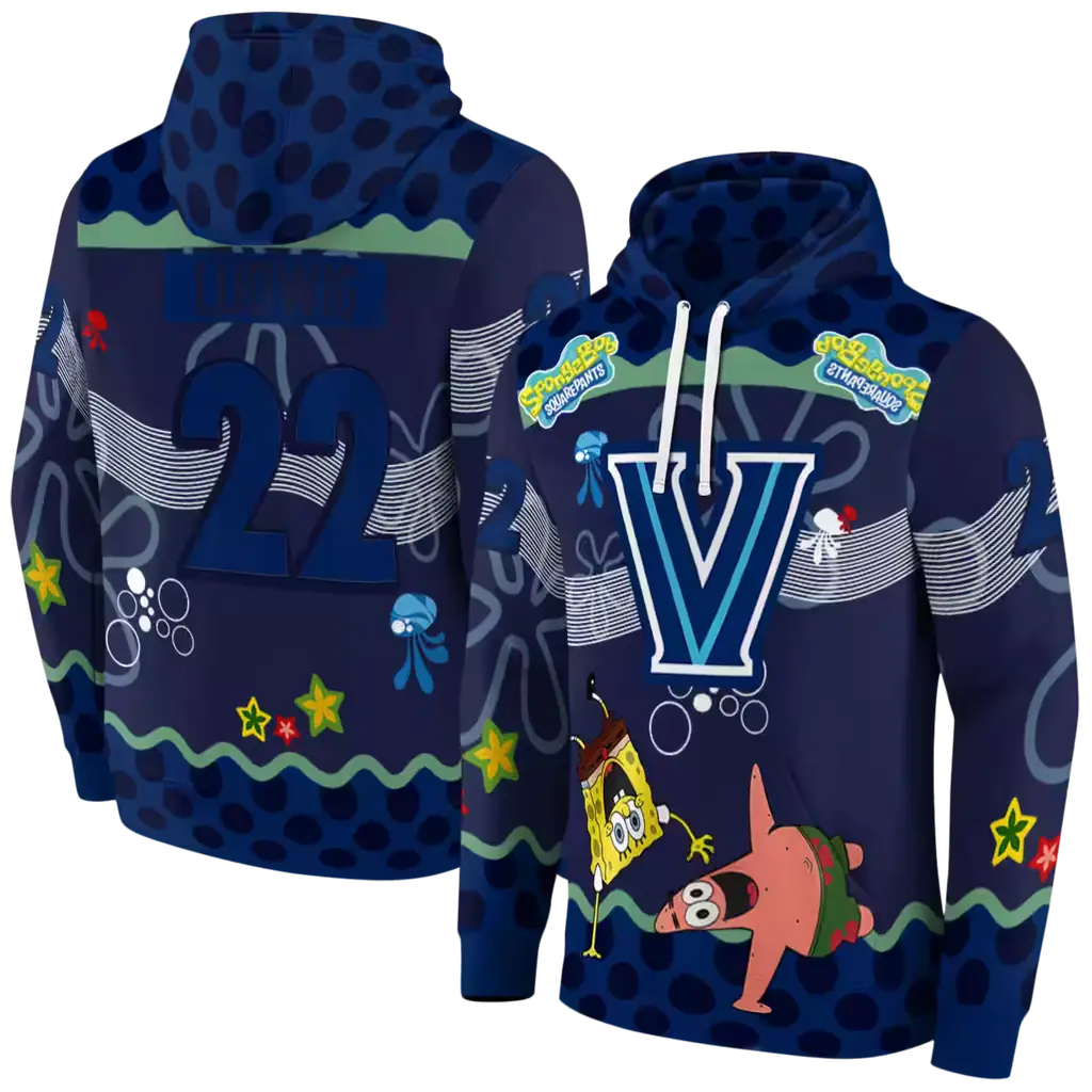 personalized villanova wildcats spongebob patrick star navy hoodie fashion forward personalized villanova wildcats spongebob patrick star navy hoodie fashion forward