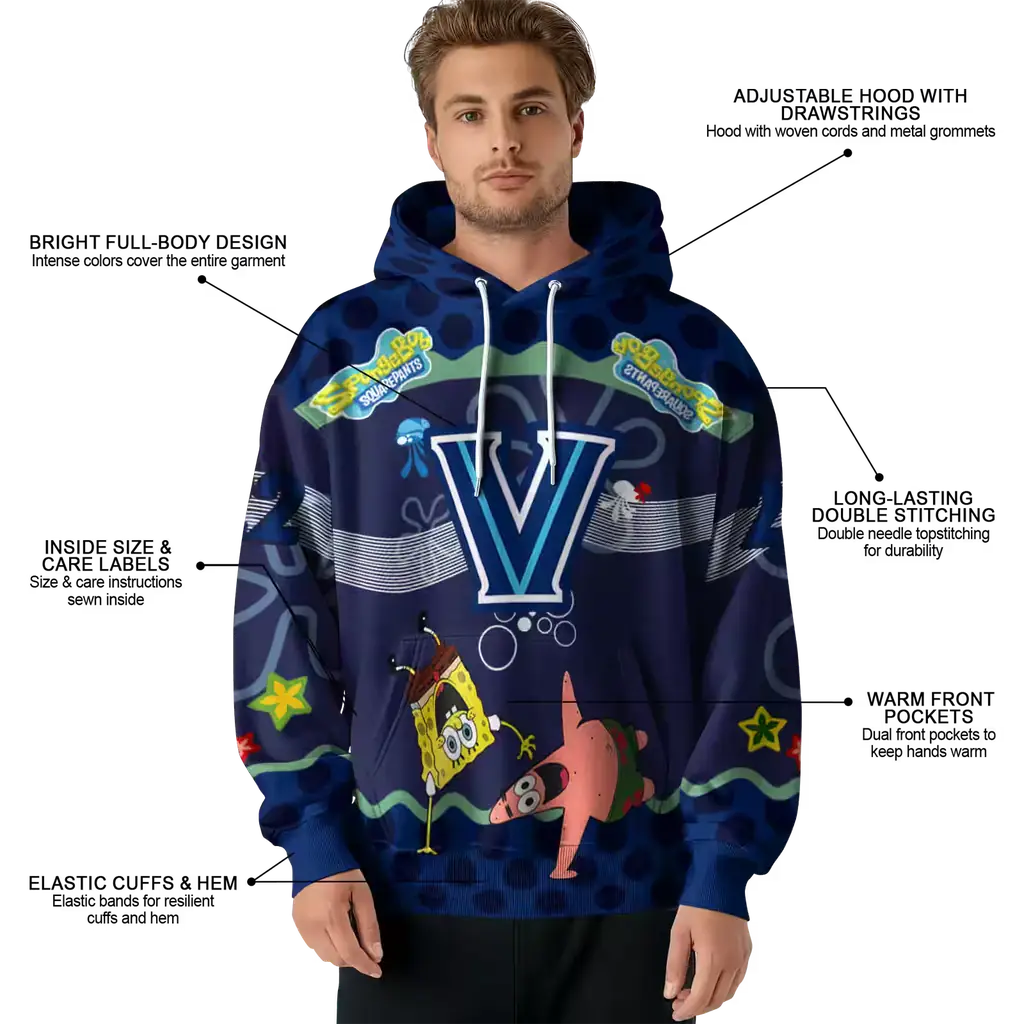 personalized villanova wildcats spongebob patrick star navy hoodie latest model personalized villanova wildcats spongebob patrick star navy hoodie latest model