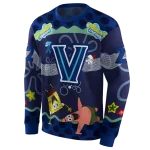 personalized villanova wildcats spongebob patrick star navy hoodie best selling
