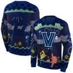 personalized villanova wildcats spongebob patrick star navy hoodie best selling