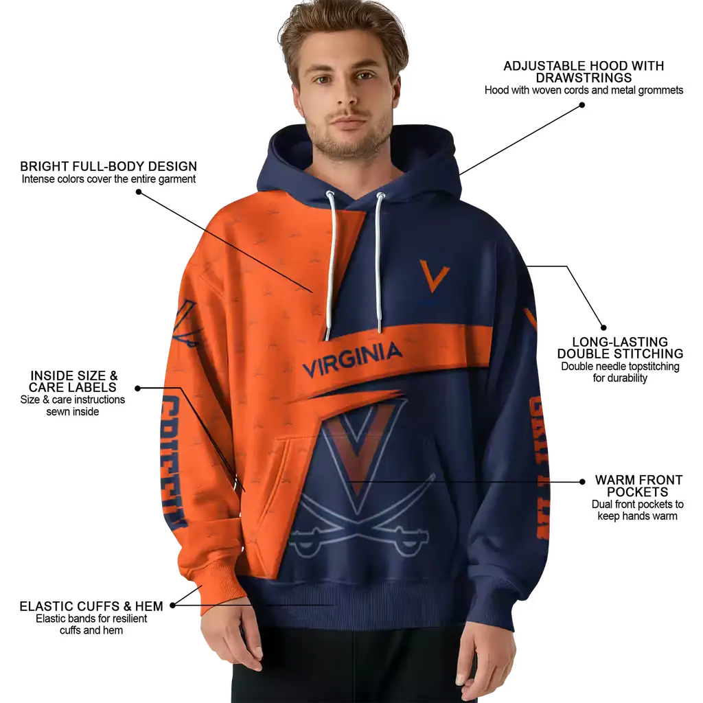 personalized virginia cavaliers abstract shape blue hoodie latest model personalized virginia cavaliers abstract shape blue hoodie latest model