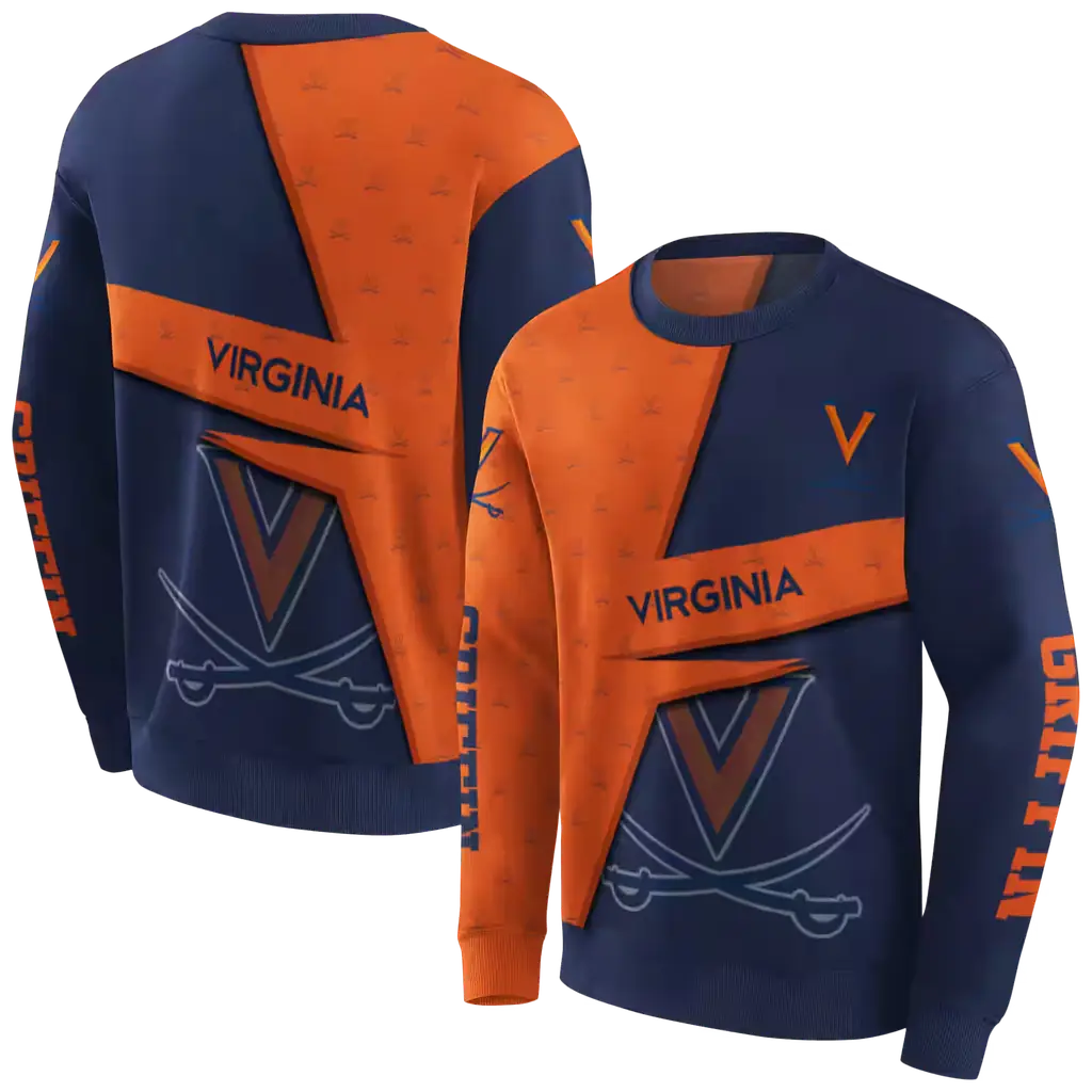 personalized virginia cavaliers abstract shape blue hoodie premium grade personalized virginia cavaliers abstract shape blue hoodie premium grade