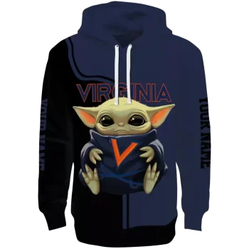 personalized virginia cavaliers baby yoda blue black hoodie best selling
